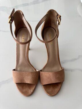 Aldo Tan Suede Strappy Pumps, Size 6